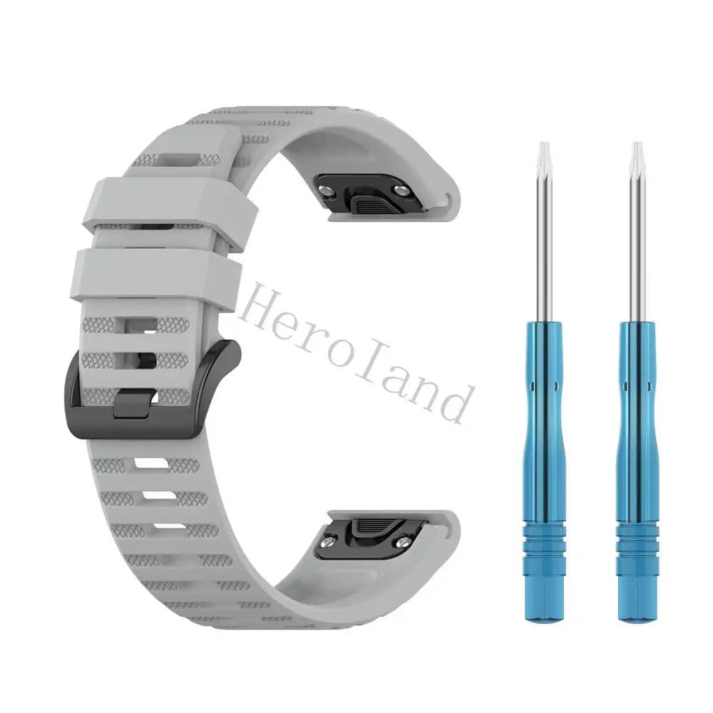 image-Hero Iand 26mm Silicone Quick Release Watch Strap for Garmin Fenix Series