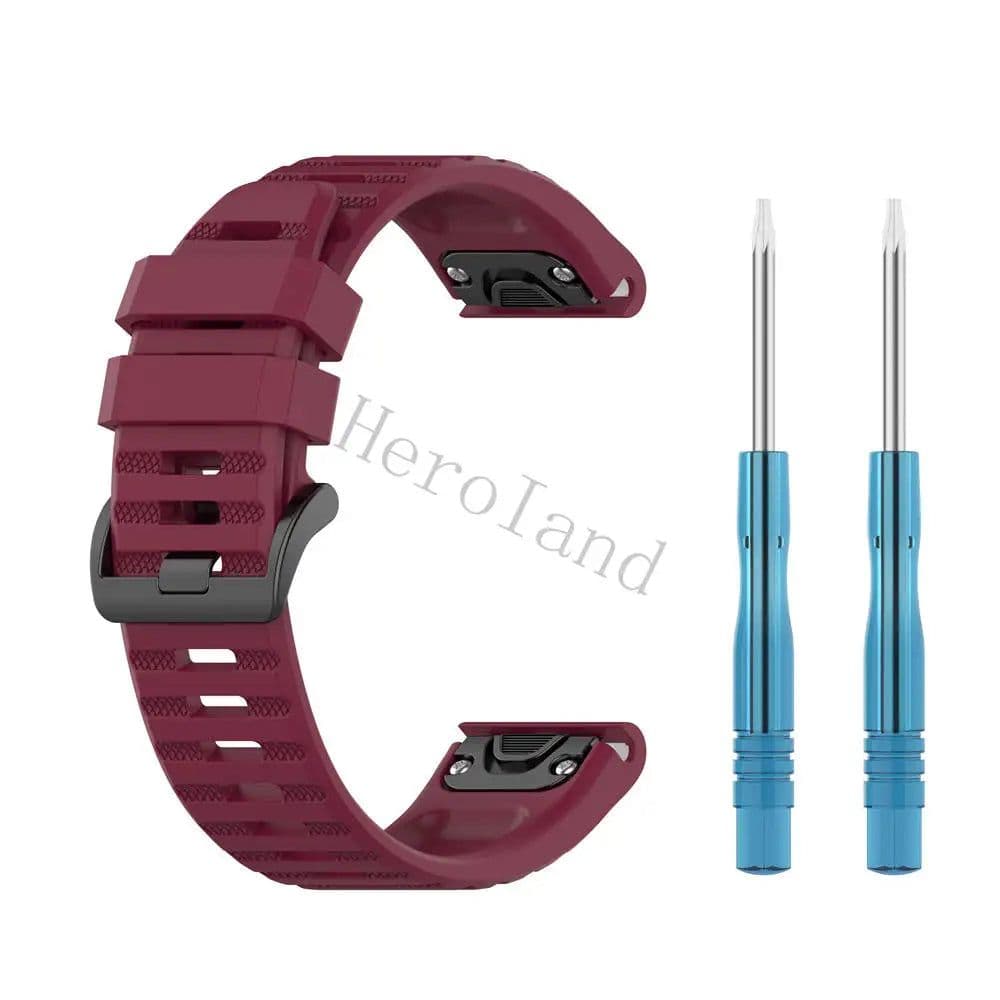 image-Hero Iand 26mm Silicone Quick Release Watch Strap for Garmin Fenix Series