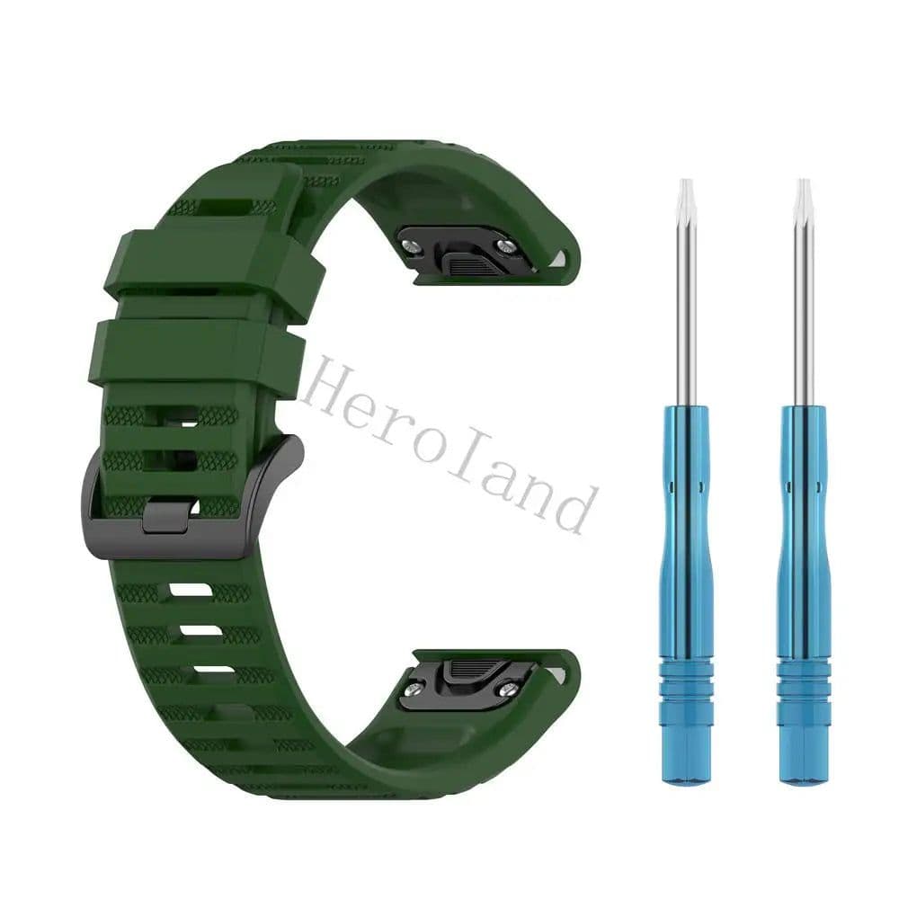 image-Hero Iand 26mm Silicone Quick Release Watch Strap for Garmin Fenix Series