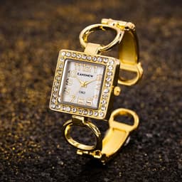 image-SOXY Luxury Quartz Watch with Stainless Steel Bangle for Fashionable Look