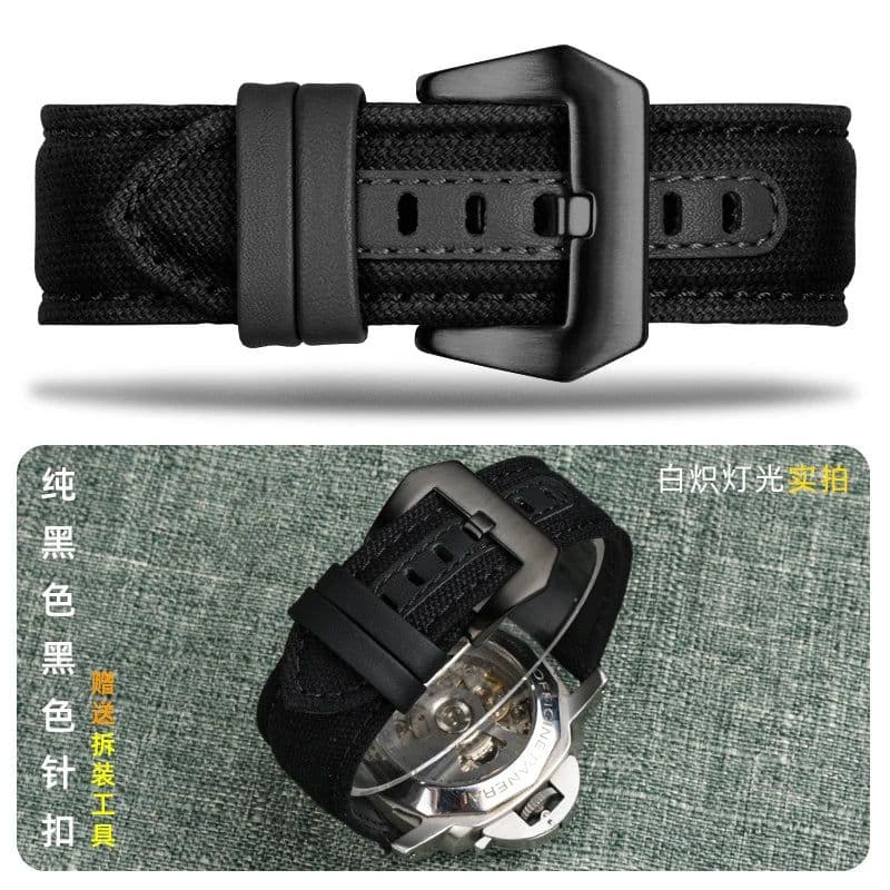image-ZETHYDUM Durable Nylon Watch Strap for Panerai & Diesel - 20MM/22MM/24MM Size