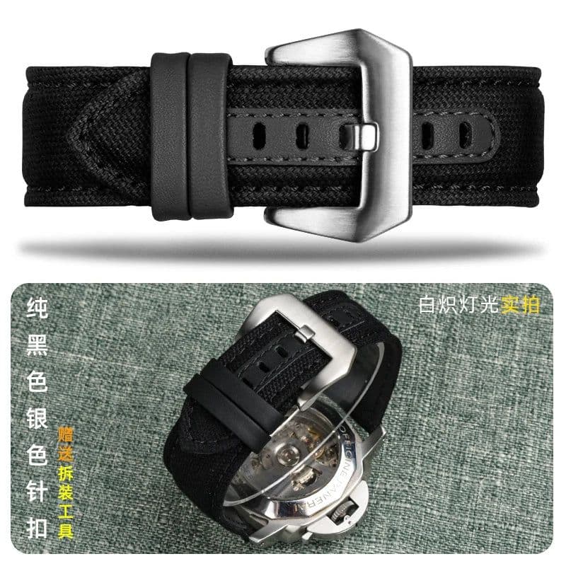 image-ZETHYDUM Durable Nylon Watch Strap for Panerai & Diesel - 20MM/22MM/24MM Size