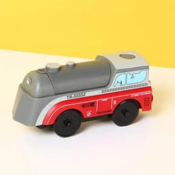image-RC Electric Train Set with Wooden Tracks - Educational Fun for Kids