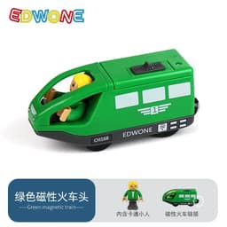 image-RC Electric Train Set with Wooden Tracks - Educational Fun for Kids