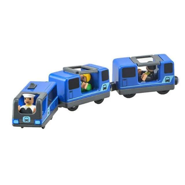 image-RC Electric Train Set with Wooden Tracks - Educational Fun for Kids