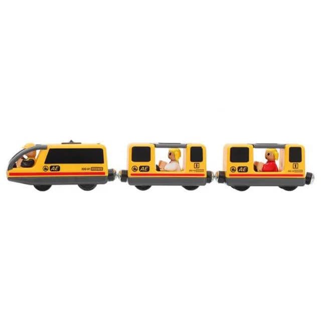 image-RC Electric Train Set with Wooden Tracks - Educational Fun for Kids