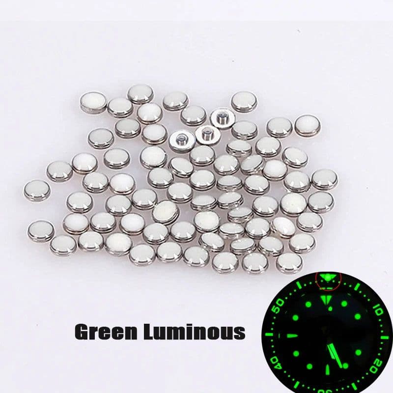 image-Luminous Bezel Insert Beads for Seiko & Rolex Watches - Green/Blue Pips