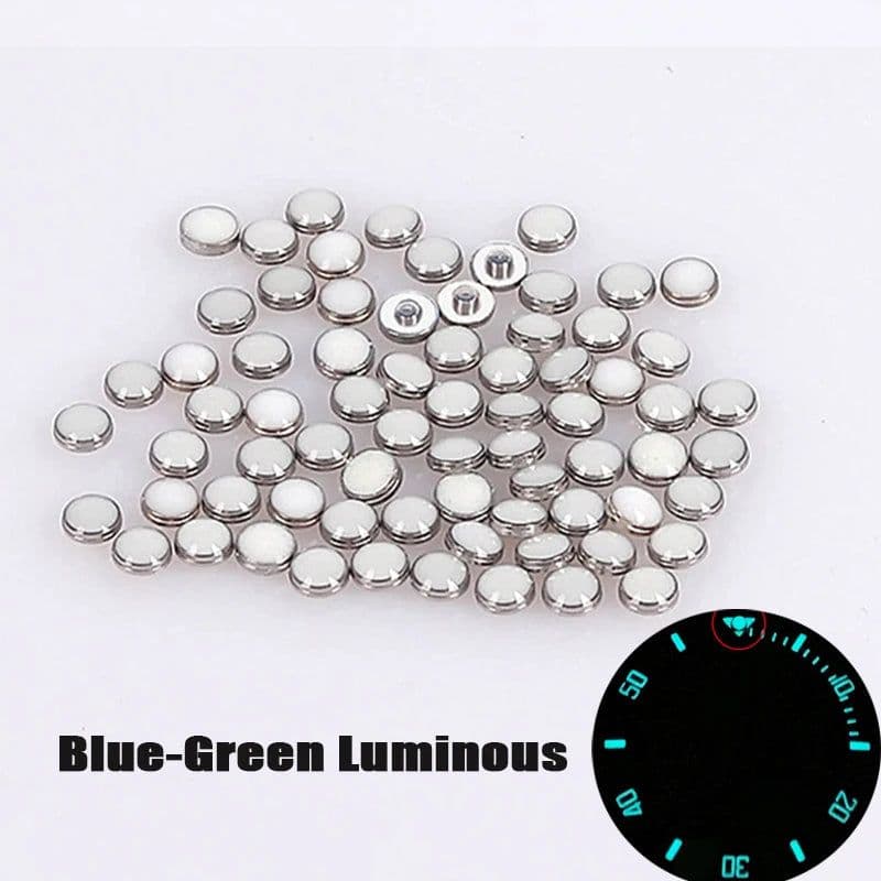 image-Luminous Bezel Insert Beads for Seiko & Rolex Watches - Green/Blue Pips