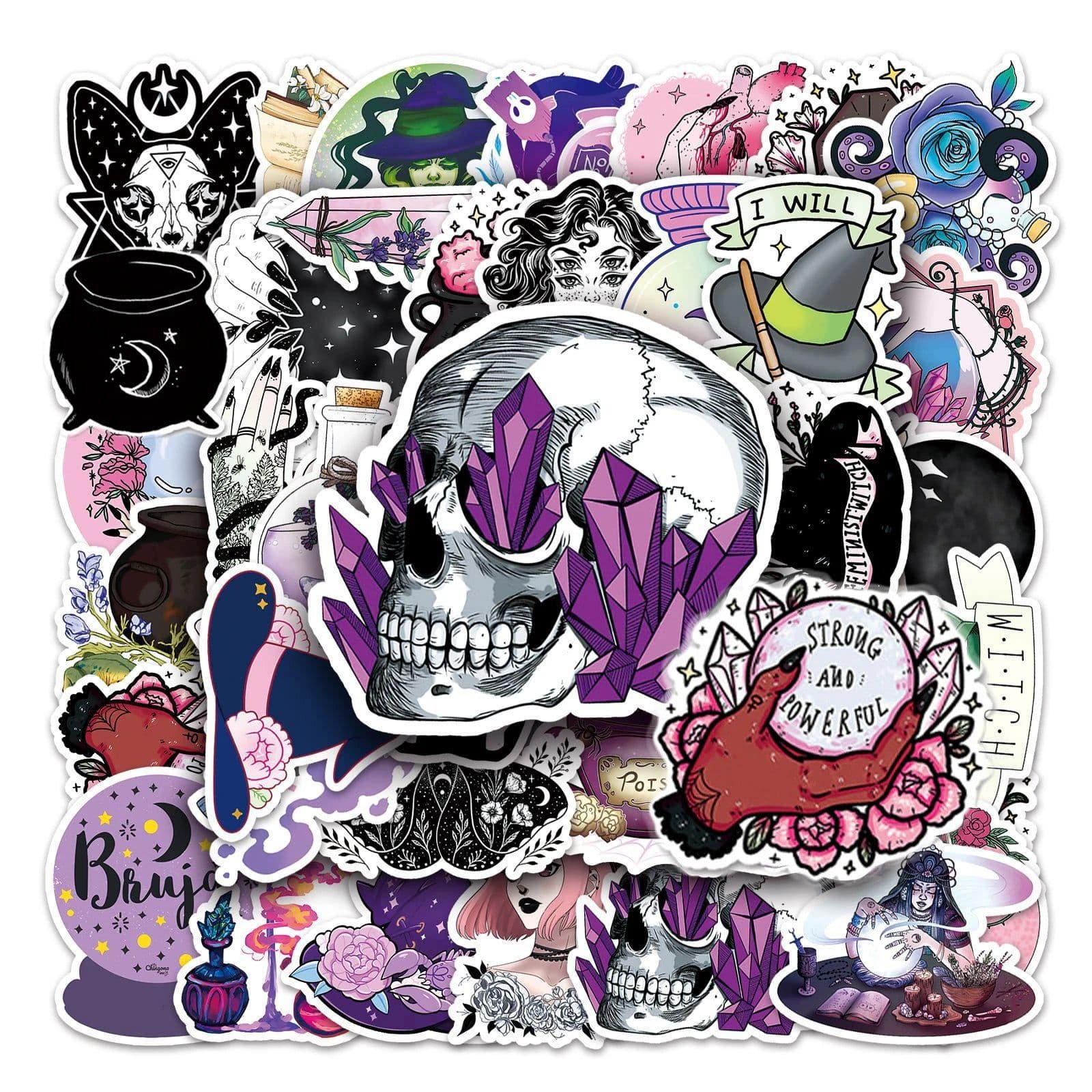 image-SIKOMOLE Cute Witchy Apothecary Stickers – Fun, Water-Resistant Decals