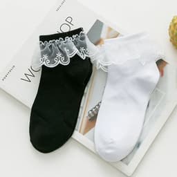 image-HEALMEYOU Lace Ruffle Ankle Socks Stylish Comfort for Casual Wear