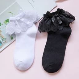 image-HEALMEYOU Lace Ruffle Ankle Socks Stylish Comfort for Casual Wear