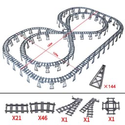 image-Jiu Feng Yan Flexible Switch Railway Tracks - Creative Building Block Toys