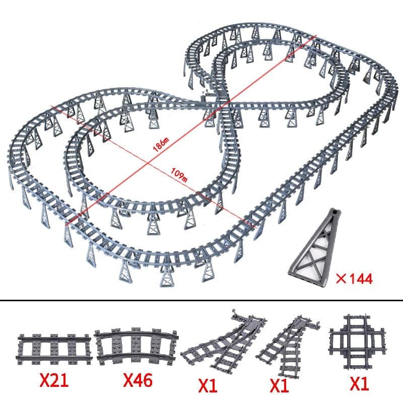 image-Jiu Feng Yan Flexible Switch Railway Tracks - Creative Building Block Toys