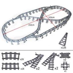 image-Jiu Feng Yan Flexible Switch Railway Tracks - Creative Building Block Toys
