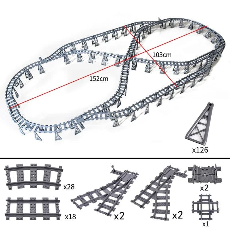 image-Jiu Feng Yan Flexible Switch Railway Tracks - Creative Building Block Toys