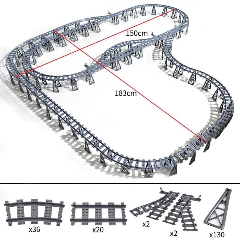 image-Jiu Feng Yan Flexible Switch Railway Tracks - Creative Building Block Toys