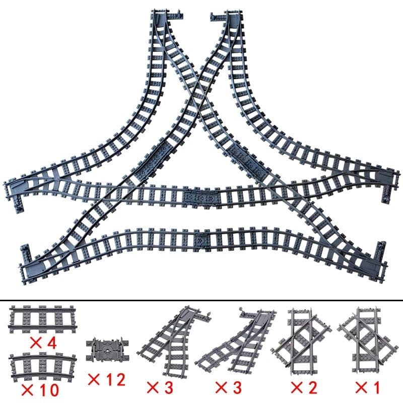 image-Jiu Feng Yan Flexible Switch Railway Tracks - Creative Building Block Toys