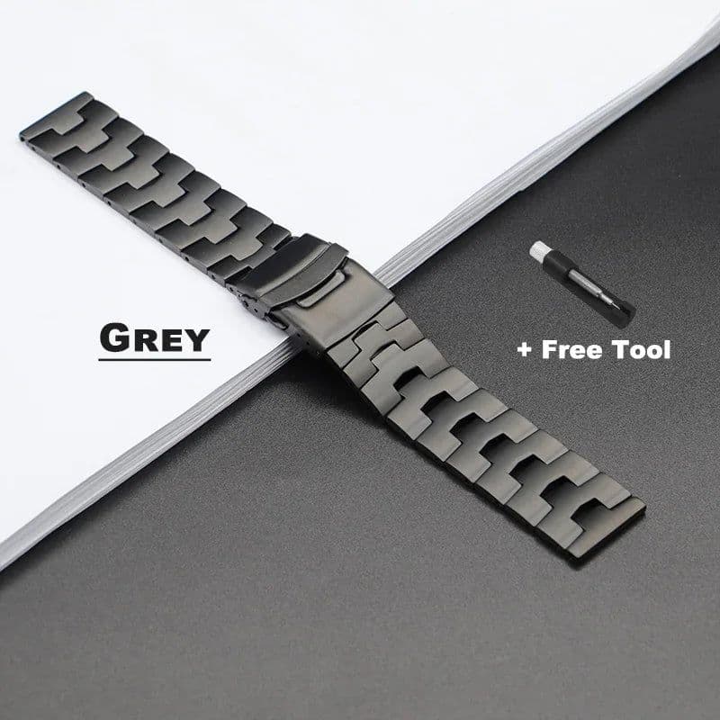 image-Geekthink Stainless Steel Replacement Strap for Samsung Galaxy Watch 4 46mm