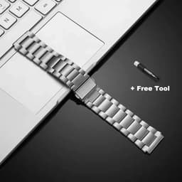 image-Geekthink Stainless Steel Replacement Strap for Samsung Galaxy Watch 4 46mm