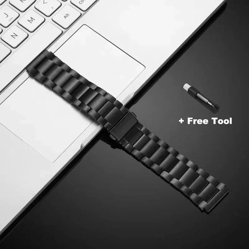 image-Geekthink Stainless Steel Replacement Strap for Samsung Galaxy Watch 4 46mm