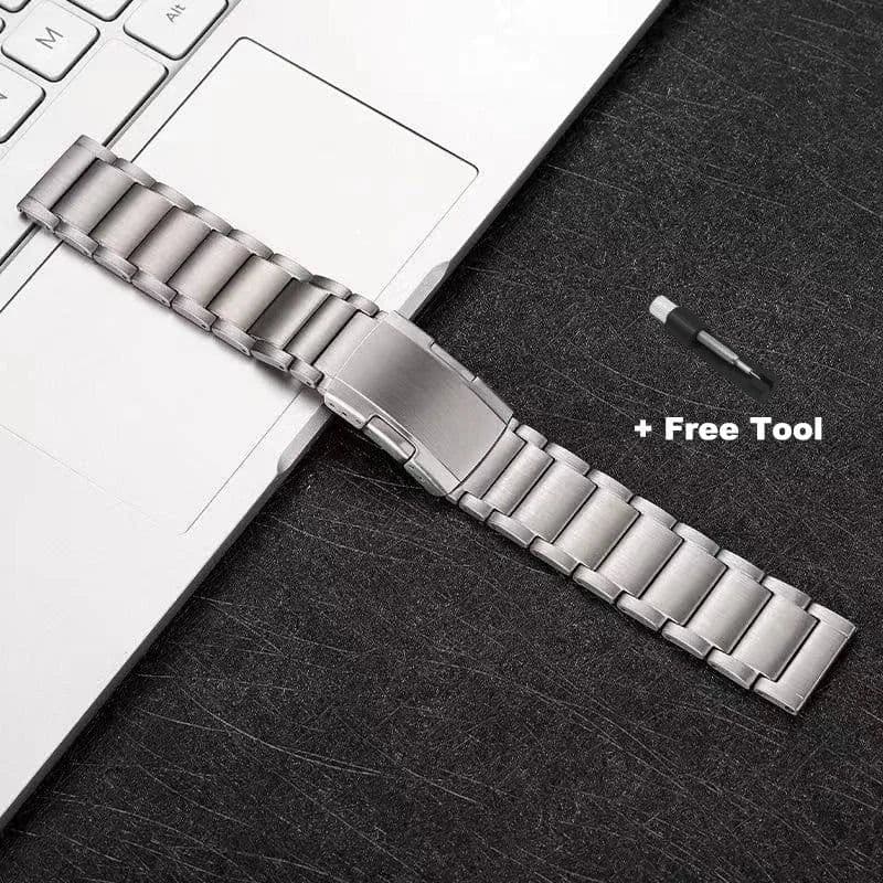 image-Geekthink Stainless Steel Replacement Strap for Samsung Galaxy Watch 4 46mm
