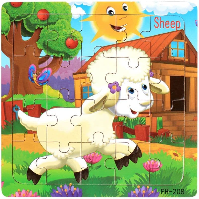 image-YunDuo BaBy Wooden Jigsaw Puzzle - Educational Animal Toy for Kids