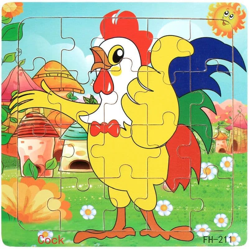 image-YunDuo BaBy Wooden Jigsaw Puzzle - Educational Animal Toy for Kids