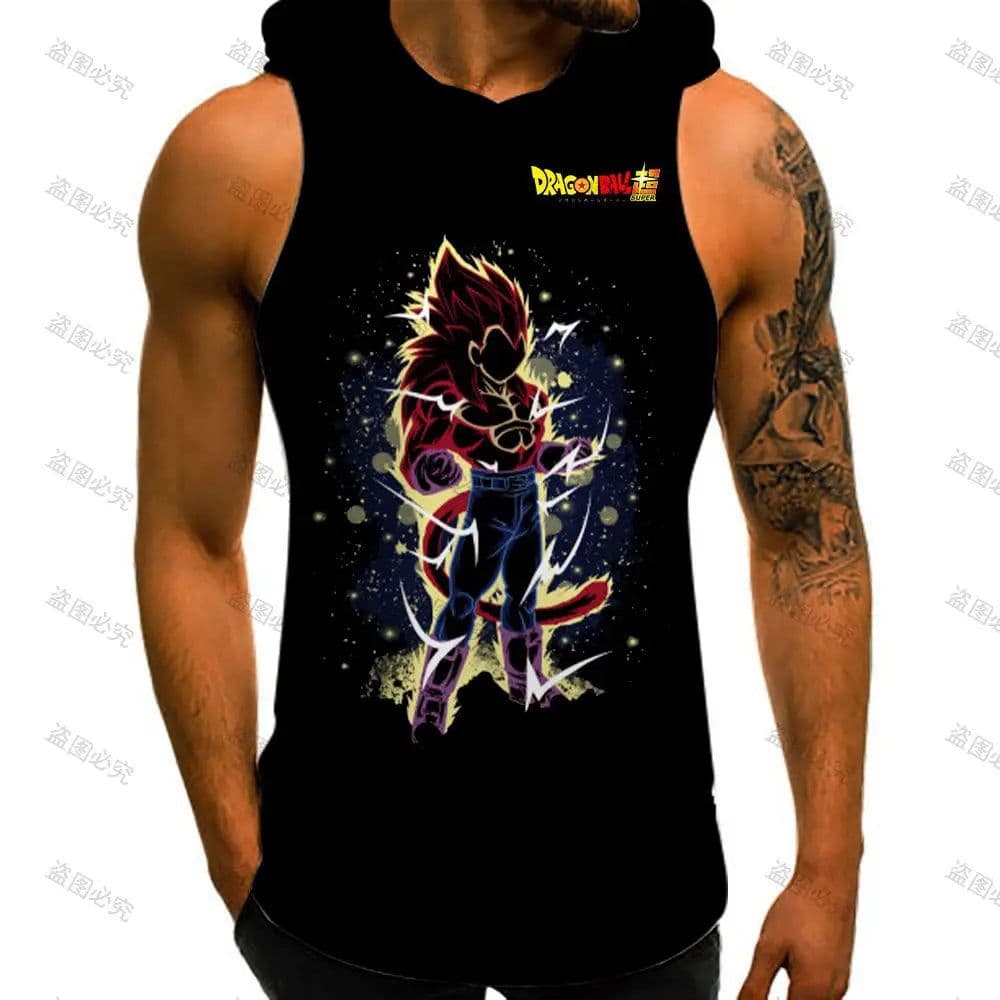 image-Bandai Dragon Ball Z Vest with Hood for Gym & Cosplay - S-3XL