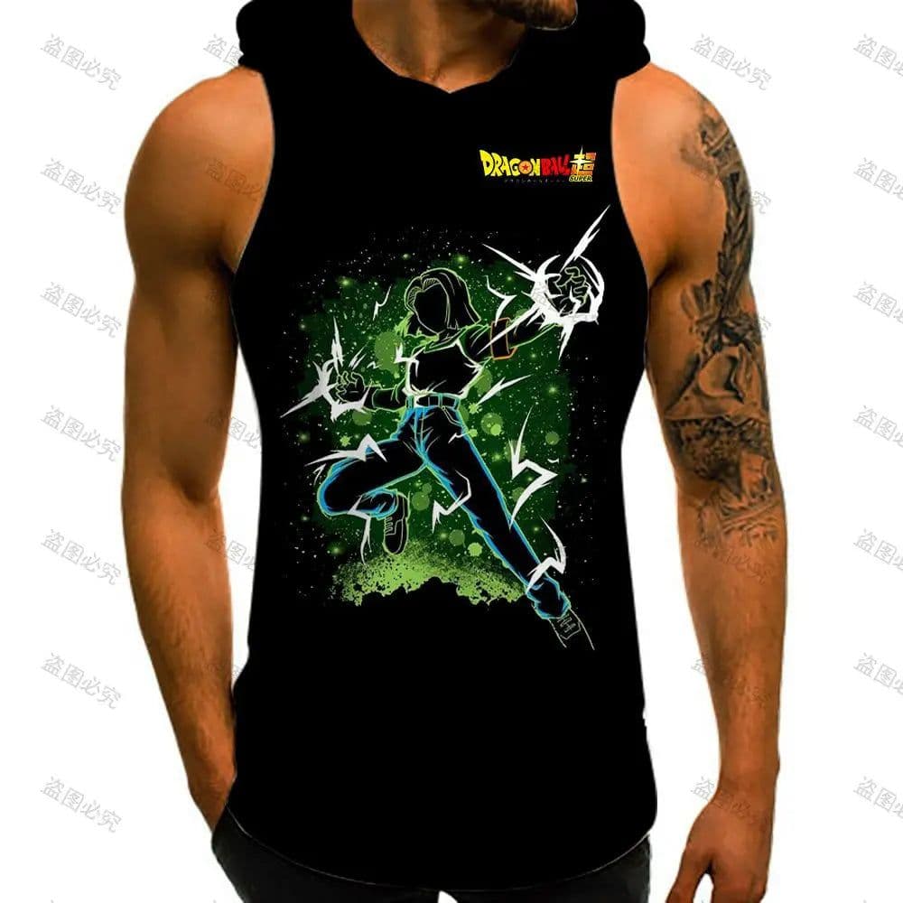 image-Bandai Dragon Ball Z Vest with Hood for Gym & Cosplay - S-3XL