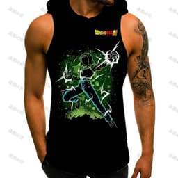 image-Bandai Dragon Ball Z Vest with Hood for Gym & Cosplay - S-3XL