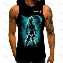 image-Bandai Dragon Ball Z Vest with Hood for Gym & Cosplay - S-3XL
