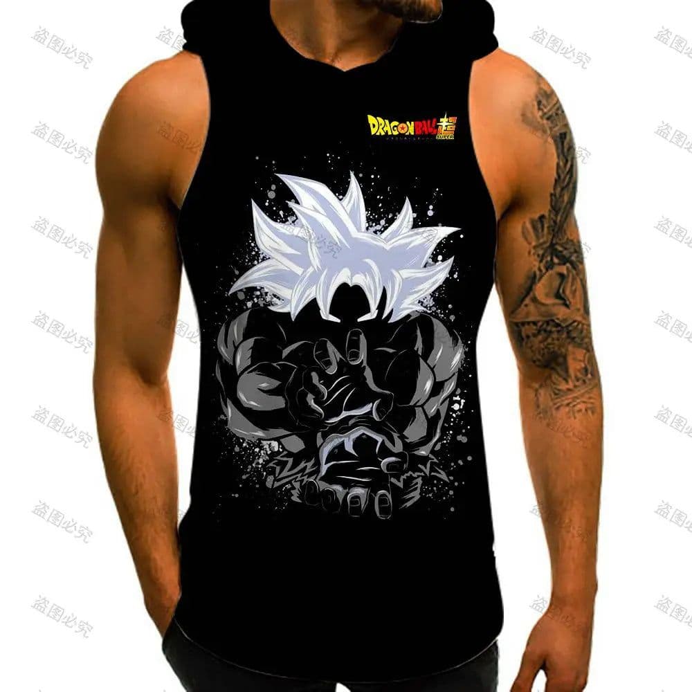 image-Bandai Dragon Ball Z Vest with Hood for Gym & Cosplay - S-3XL