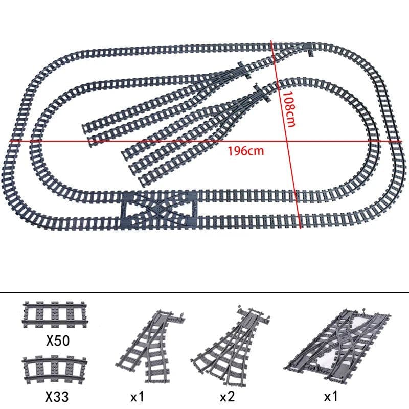 image-Jiu Feng Yan Flexible Switch Railway Tracks - Creative Building Block Toys