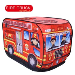 image-Children's Fire Truck Tent House - Indoor & Outdoor Play with Sunroof