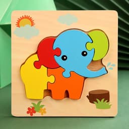 image-Datgo 3D Wooden Animal Puzzle - Educational & Fun Jigsaw for Kids