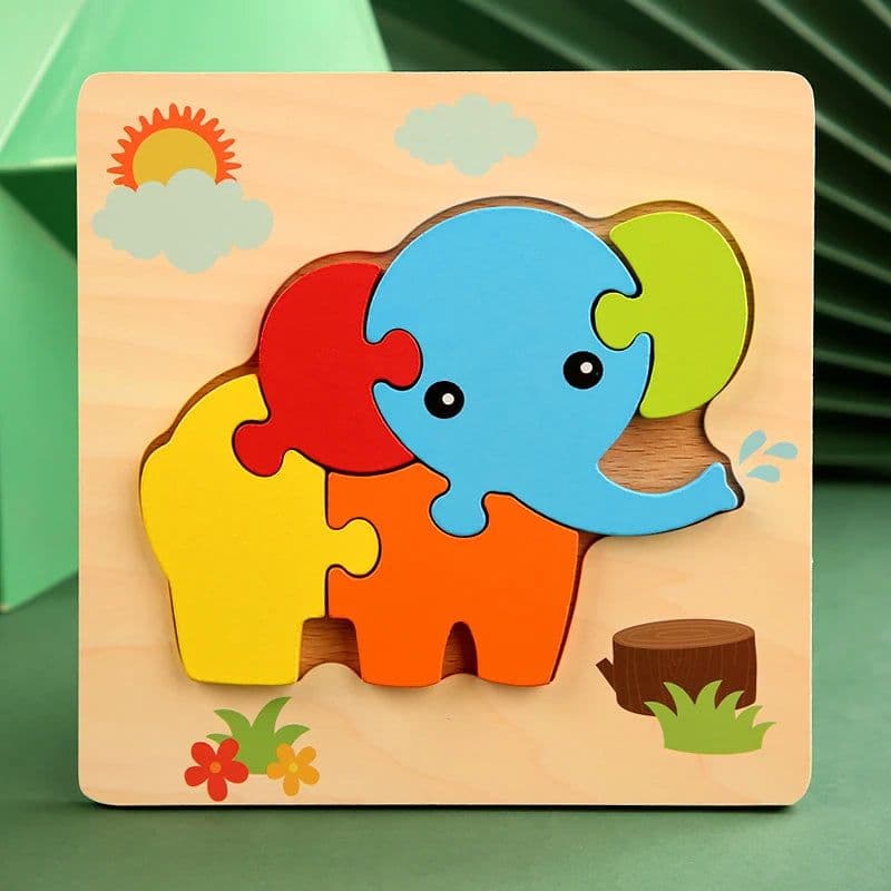 image-Datgo 3D Wooden Animal Puzzle - Educational & Fun Jigsaw for Kids