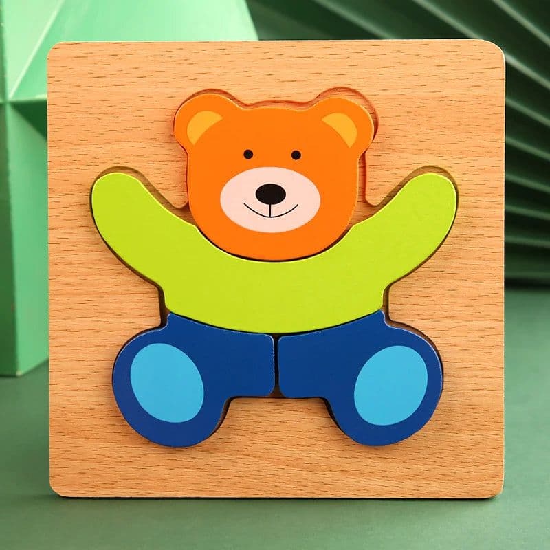 image-Datgo 3D Wooden Animal Puzzle - Educational & Fun Jigsaw for Kids