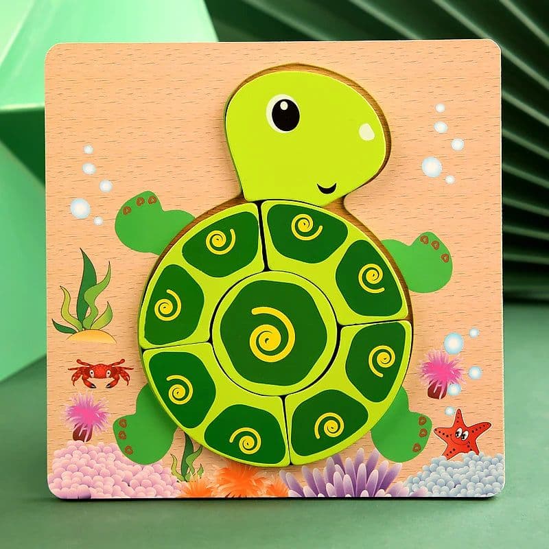 image-Datgo 3D Wooden Animal Puzzle - Educational & Fun Jigsaw for Kids
