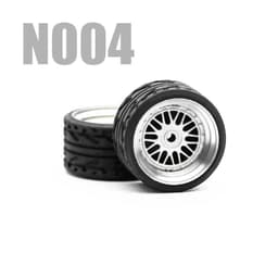 image-Carlomo 1/64 Metal Wheels with Rubber Tires for Model Car Enhancement