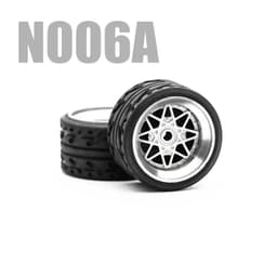 image-Carlomo 1/64 Metal Wheels with Rubber Tires for Model Car Enhancement