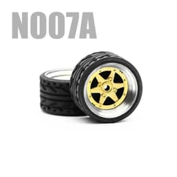 image-Carlomo 1/64 Metal Wheels with Rubber Tires for Model Car Enhancement