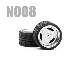 image-Carlomo 1/64 Metal Wheels with Rubber Tires for Model Car Enhancement