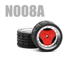 image-Carlomo 1/64 Metal Wheels with Rubber Tires for Model Car Enhancement
