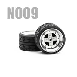 image-Carlomo 1/64 Metal Wheels with Rubber Tires for Model Car Enhancement