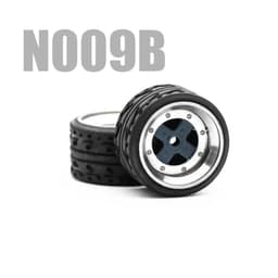 image-Carlomo 1/64 Metal Wheels with Rubber Tires for Model Car Enhancement