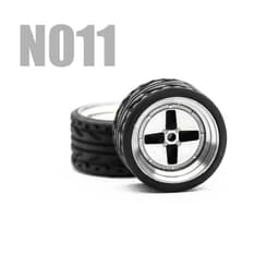 image-Carlomo 1/64 Metal Wheels with Rubber Tires for Model Car Enhancement