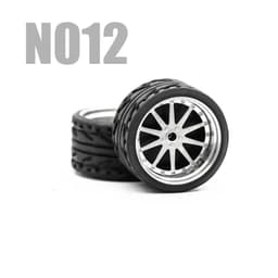image-Carlomo 1/64 Metal Wheels with Rubber Tires for Model Car Enhancement