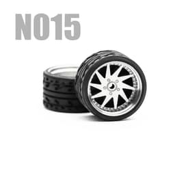 image-Carlomo 1/64 Metal Wheels with Rubber Tires for Model Car Enhancement