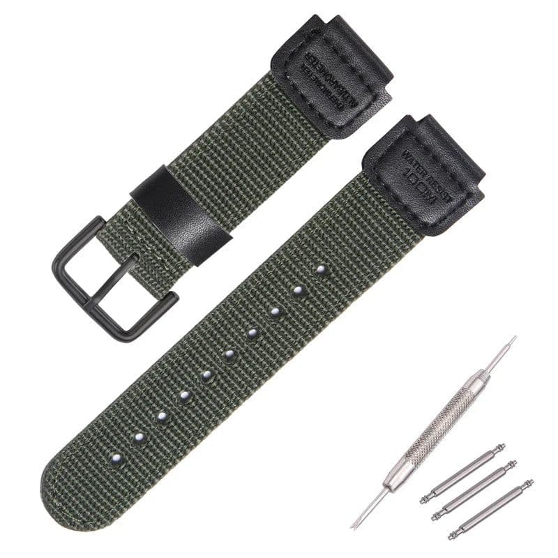 image-MCXGL 18mm Nylon Leather Strap - Durable Watchband for Casio Models
