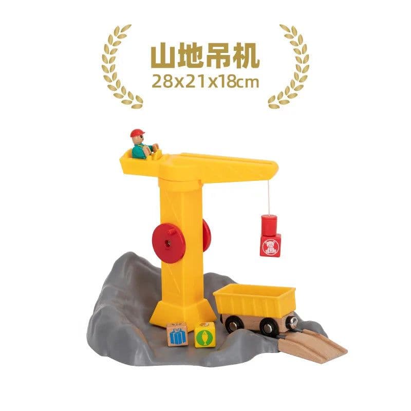 image-Wooden Train Track Accessories - Educational DIY Toys for Children